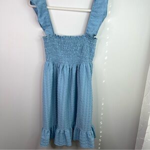 Ces Femme Blue Smocked Tiered Sundress
